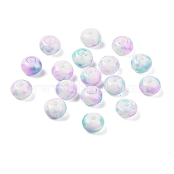 Opaque Spray Painted Glass Beads, Rondelle, Violet, 8x5mm, Hole: 2mm, about 1041pcs/500g(GLAA-G118-01G)