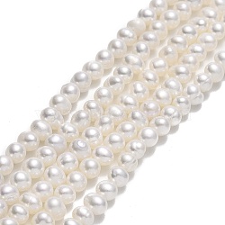Natural Cultured Freshwater Pearl Beads Strands, Potato, Beige, 4~5x4~5.5x4.5~5mm, Hole: 0.5~0.7mm, about 76~81pcs/strand, 13.70~14.17 inch(34.8~36cm)(PEAR-F018-13A-01)
