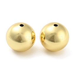 Rack Plating Eco-Friendly Brass Beads, Cadmium Free & Lead Free, Round, Real 18K Gold Plated, 16mm, Hole: 2.3mm(KK-M255-07B-G)