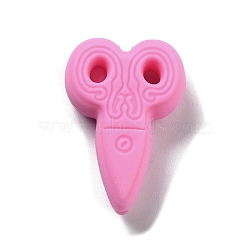 Food Grade Silicone Focal Beads, Silicone Teething Beads, Scissor, Hot Pink, 29.5x20x9mm, Hole: 2mm(SIL-E010-01I)