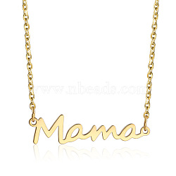 Simple Stainless Steel Mama Link Chain Necklaces for Mother's Day, Golden, show in picture(QW8429-8)