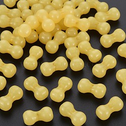 Imitation Jelly Acrylic Beads, Bone Shapes, Yellow, 9x17.5x8.5mm, Hole: 1.8mm, about 600pcs/500g(MACR-S373-96-E07)