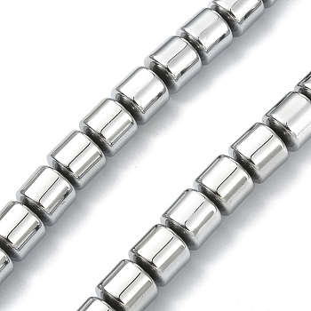 Electroplated Synthetic Non-magnetic Hematite Beads Strands, Long-Lasting Plated, Coloum, Platinum Plated, 12~13x12~13mm, Hole: 0.8~0.9mm, about 33pcs/strand, 15.71~15.79 inch(39.9~40.1cm)