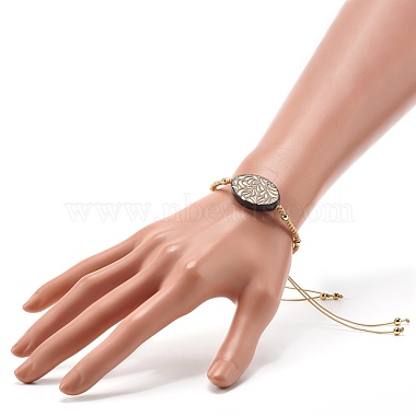 Oval Plating Acrylic Link Bracelet for Girl Women(BJEW-JB06862-01)-3