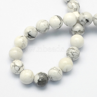 Natural Howlite Round Beads Strands(G-S176-10mm)-2