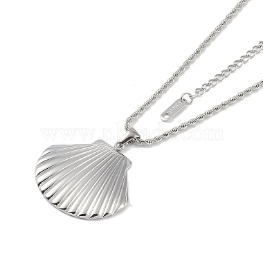 Non-Tarnish 304 Stainless Steel Pendant Necklaces(NJEW-Z033-01P)-2