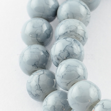 6mm Gray Round Drawbench Glass Beads