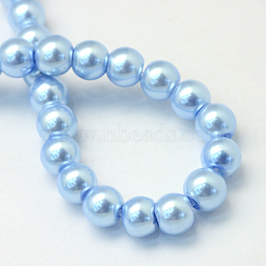 Baking Painted Pearlized Glass Pearl Round Bead Strands(X-HY-Q330-8mm-24)-4