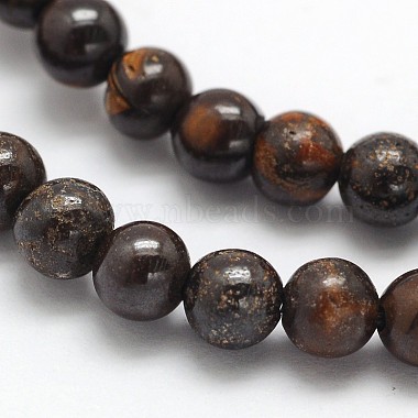 Bronzite naturelle perles rondes brins(G-N0166-32-4mm)-2