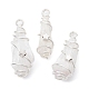 Electroplated Natural Quartz Crystal Dyed Copper Wire Wrapped Pendants(PALLOY-JF02327-01)-1