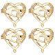 Beebeecraft 6Pcs Clear Cubic Zirconia Heart with Hand Brooch Pin(JEWB-BBC0001-03)-1