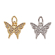 Brass Micro Pave Clear Cubic Zirconia Charms(ZIRC-CA0001-02)-1