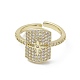Rack Plating Brass Micro Pave Cubic Zirconia Open Cuff Rings(RJEW-K257-38G)-2