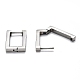 304 Stainless Steel Rectangle Huggie Hoop Earrings(STAS-J033-10B-P)-3