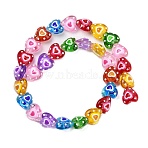 Handmade Lampwork Beads Strands, Heart, Colorful, 14x14x9mm, Hole: 1mm(LAMP-R004-06A-01)