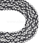 Handmade Polymer Clay Beads Strand, DIY Accessories for Bracklet & Necklace Making, Flat Round with Taiji Pattern, Black, Hole: 1mm, about 40pcs/strand, 15.75''(40cm)(CLAY-CD0001-03A)