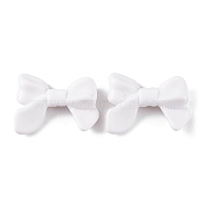 Opaque Acrylic Beads, Bowknot, White, 24x31.5x7.5mm, Hole: 2mm, about 250pcs/500g(MACR-L006-02A-02)