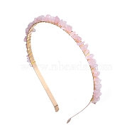 Natural Rose Quartz Hair Bands, Hair Accessories for Women Girls, 150x130mm(PW-WGC1C33-01)