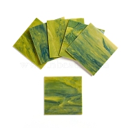 Variety Glass Sheets, Large Cathedral Glass Mosaic Tiles, for Crafts, Lawn Green, 100.5x100.5x2.5mm(GLAA-G072-07L)