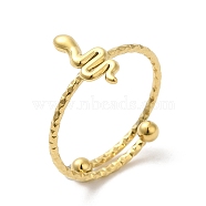 304 Stainless Steel Snake Adjustable Ring for Women, Real 14K Gold Plated, Inner Diameter: 18mm(RJEW-I098-11G)
