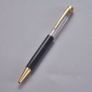 Creative Empty Tube Ballpoint Pens, with Black Ink Pen Refill Inside, for DIY Glitter Epoxy Resin Crystal Ballpoint Pen Herbarium Pen Making, Golden, Black, 140x10mm(AJEW-L076-A47)