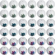 CHGCRAFT 240Pcs 3 Colors Autumn Theme Electroplate Glass Beads, Round with Maple Leaf Pattern, Mixed Color, 8~8.5mm, Hole: 1.5mm(EGLA-CA0001-03)