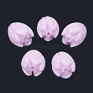Dyed Synthetic Coral Beads, Jasmine Flower, Lilac, 8~8.5x6.5~7mm, Hole: 1mm(CORA-N002-B-04I)