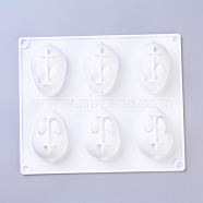 Bunny Silicone Molds for Easter, Resin Casting Molds, For UV Resin, Epoxy Resin Jewelry Making, Rabbit, White, 201x169x38mm(DIY-G010-71)