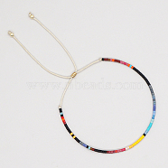 Glass Seed Braided Bead Bracelet, Adjustable Bracelet, Colorful, No Size(CG0646-5)