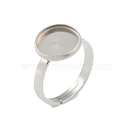 Non-Tarnish 304 Stainless Steel Adjustable Ring Components, Bezel Cup Ring Settings, Round, Stainless Steel Color, Inner Diameter: 17mm, Tray: 10mm(STAS-Z064-07P-03)