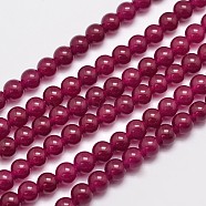 Natural & Dyed Malaysia Jade Bead Strands, Round, Medium Violet Red, 6mm, Hole: 0.8mm, about 64pcs/strand, 15 inch(G-A146-6mm-A15)