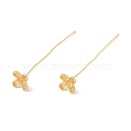Brass Flower Head Pins, Golden, 48mm, Pin: 21 Gauge(0.7mm), Flower: 6.5x6.5mm(FIND-B009-05G)