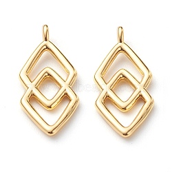 Brass Pendants, Long-Lasting Plated, Adinkra Symbols EPA, Real 18K Gold Plated, 20x8.3x1.5mm, Hole: 1.5mm(KK-J278-07G)