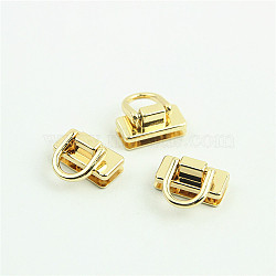 Zinc Alloy Side Clip Buckles Nail Rivet Connector Clasp, with D Ring, for Bag Hanger, Light Gold, 10x20mm, Inner Diameter: 7.5x9mm(PURS-PW0001-121LG)