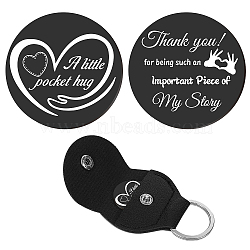 2Pcs 2 Style PU Leather Guitar Clip, with Stainless Steel Ring & Commemorative Coins, for DIY Musical Instrument Accessories, Heart Pattern, 1pc/sytle(AJEW-CN0001-21O)