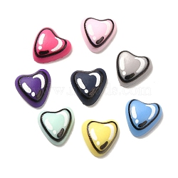 Opaque Resin Cabochons, Heart, Mixed Color, 8x8x3mm(RESI-E051-06)