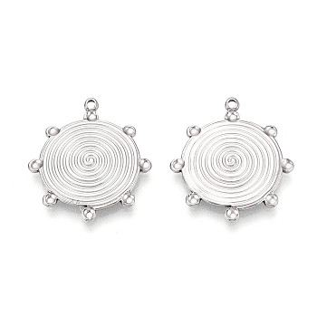 304 Stainless Steel Pendants, Vortex Charm, Stainless Steel Color, 25x22.5x2mm, Hole: 1.5mm