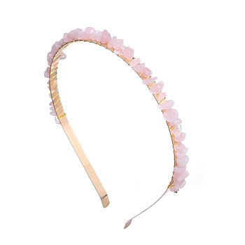 Natural Rose Quartz Hair Bands, Hair Accessories for Women Girls, 150x130mm