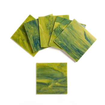 Variety Glass Sheets, Large Cathedral Glass Mosaic Tiles, for Crafts, Lawn Green, 100.5x100.5x2.5mm