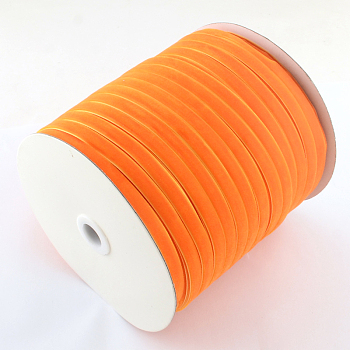 1/2 inch Single Face Velvet Ribbon, Orange, 1/2 inch(12.7mm), about 100yards/roll(91.44m/roll)