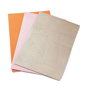 Lichee Pattern Double-Faced Imitation Leather Fabric, for DIY Earrings Making, Mixed Color, 30x20x0.2cm