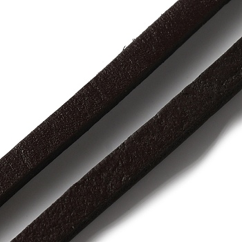 Flat Cowhide Leather Cord, for Jewelry Making, Coconut Brown, 5.5x4mm, about 98.43 Yards(90m)/Bundle