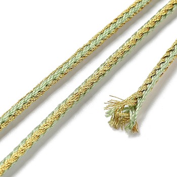 14M Duotone Polyester Braided Cord, Round, Dark Sea Green, 2.5mm, about 15.31 Yards(14m)/Roll