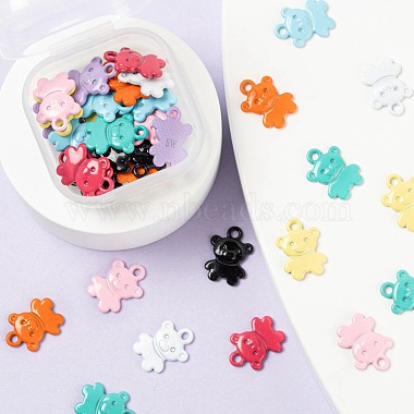 36Pcs 9 Colors Spray Painted Alloy Charms(X1-FIND-LS0001-55)-5