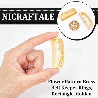 Flower Pattern Brass Belt Keeper Rings(KK-WH0079-87C)-4