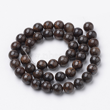 bronzite naturelles brins de perles(G-S272-01-12mm)-2