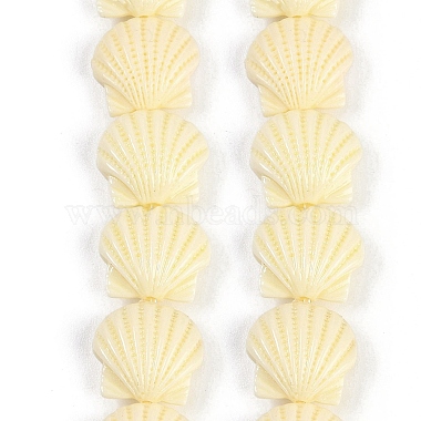 Light Goldenrod Yellow Shell Shape Synthetic Coral Beads