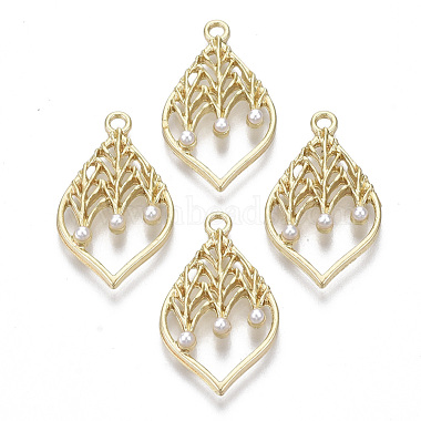 Light Gold White Leaf Alloy+Other Material Pendants