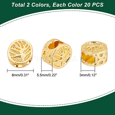 PandaHall Elite 40Pcs 2 Colors Alloy Spacer Beads(FIND-PH0005-95)-4