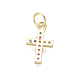 Brass Micro Pave Cubic Zirconia Tiny Cross Charms(ZIRC-I032-64G)-2